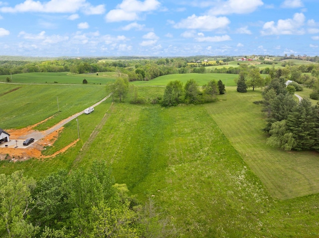 bird's eye view with a rural view