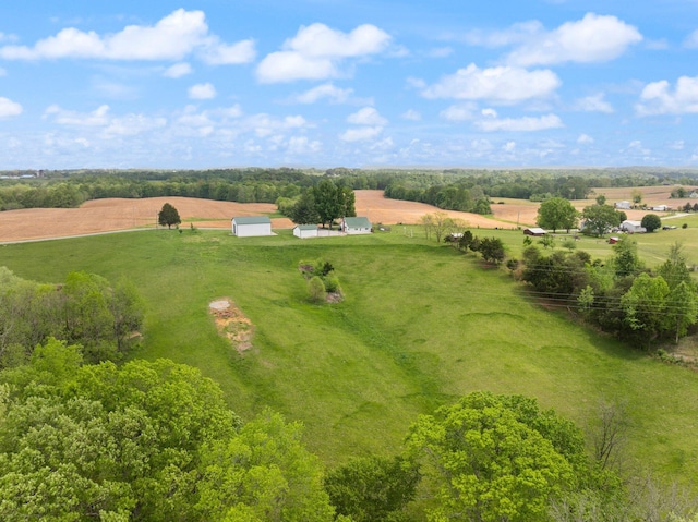 aerial view featuring a rural view