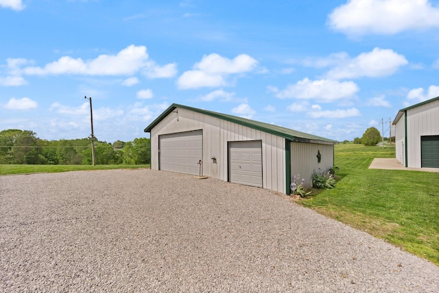 view of detached garage