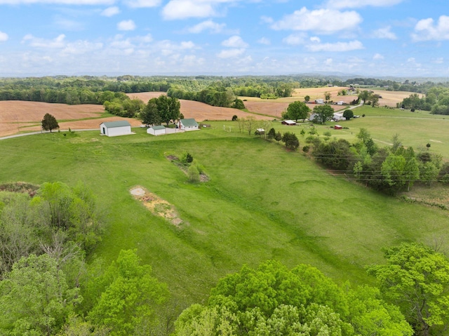 bird's eye view with a rural view