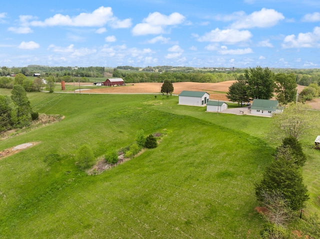 aerial view featuring a rural view