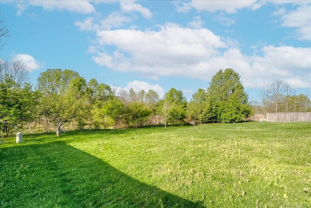 view of yard featuring fence