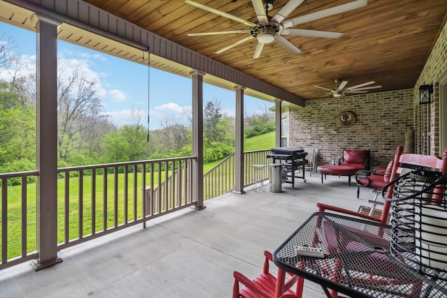 600 Avawam Dr, Richmond, KY 40475 - view of patio / terrace featuring area for grilling and a ceiling fan