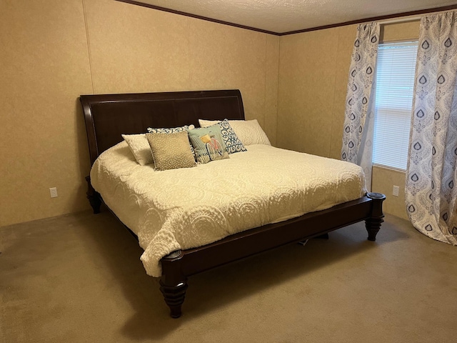 501 Smith Rd, Manchester, KY 40962 - bedroom featuring carpet floors, a textured ceiling, and crown molding