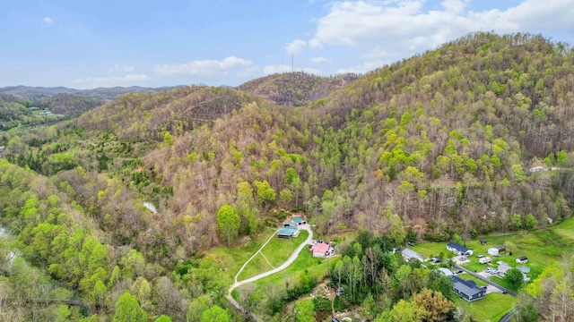 501 Smith Rd, Manchester, KY 40962 - birds eye view of property with a mountain view and a wooded view
