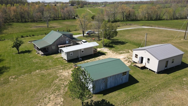 aerial view with a rural view