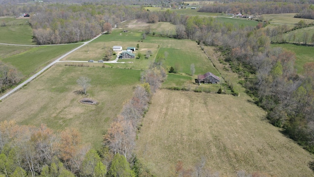 aerial view featuring a rural view