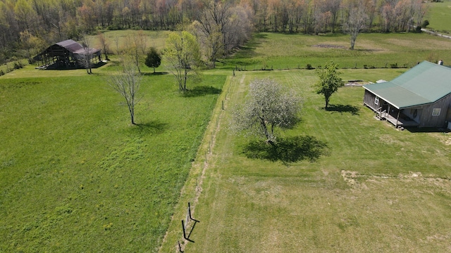 drone / aerial view featuring a rural view
