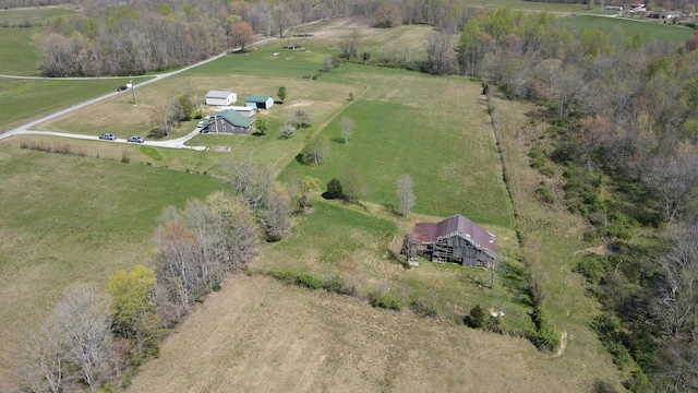 bird's eye view with a rural view