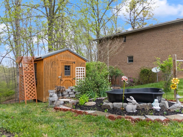 view of shed