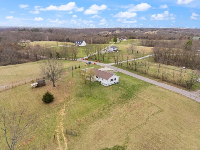 aerial view with a rural view