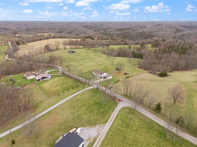 aerial view featuring a rural view