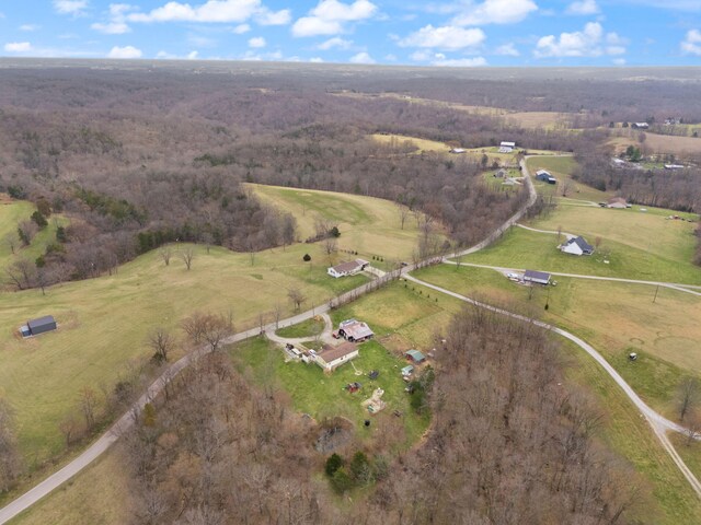 bird's eye view featuring a rural view