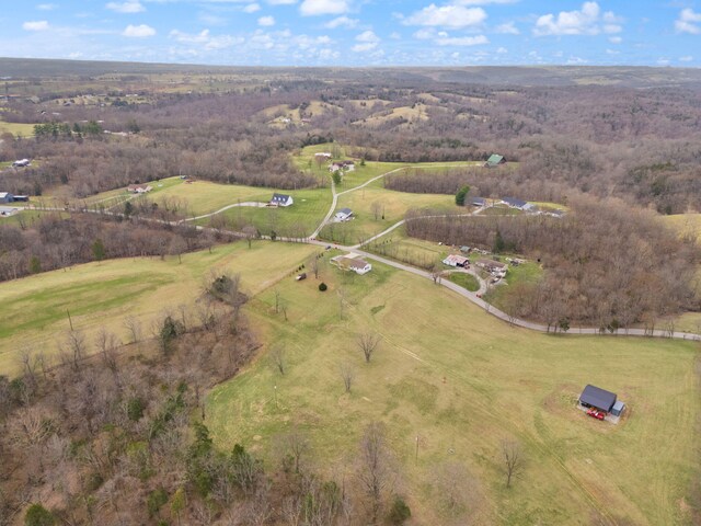 bird's eye view with a rural view