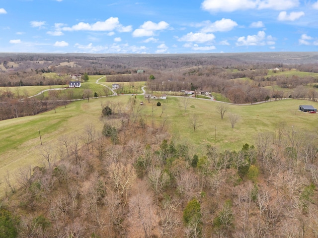 bird's eye view with a rural view