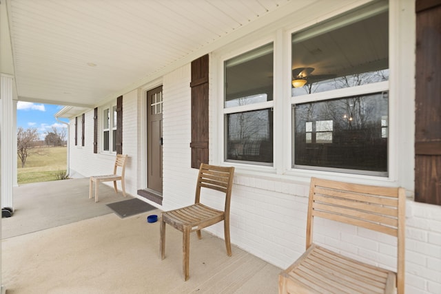 view of patio with a porch