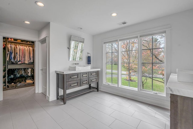 813 Westchester Dr, Lexington, KY 40502 - interior space featuring visible vents, a wealth of natural light, and recessed lighting