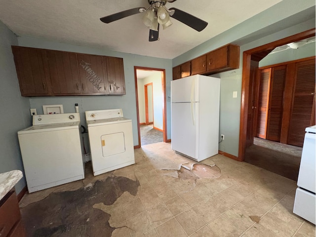1312 Roosevelt St, Corbin, KY 40701 - clothes washing area with ceiling fan, laundry area, and washer and clothes dryer