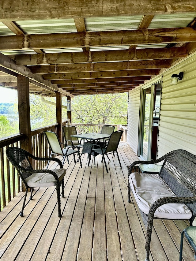 641 Webster Spradlin Rd, Monticello, KY 42633 - wooden deck with outdoor dining space