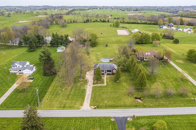 aerial view featuring a rural view