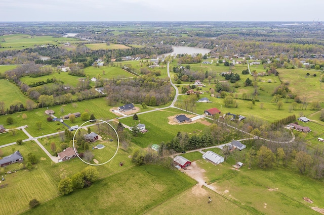 aerial view with a rural view