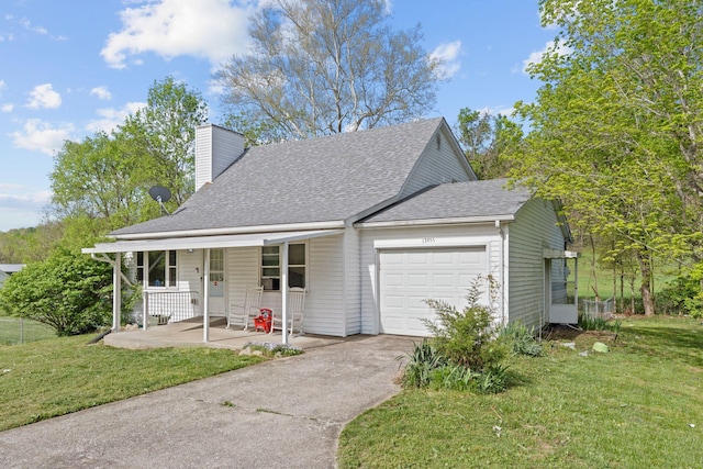 13955 Swallowfield Rd, Frankfort, KY 40601 - view of front facade featuring a front lawn, driveway, covered porch, and an attached garage