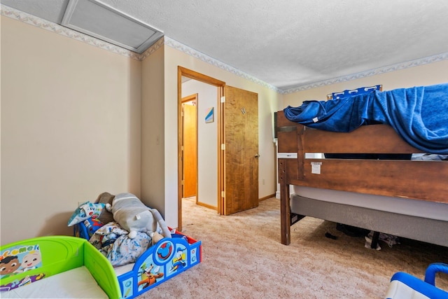 13955 Swallowfield Rd, Frankfort, KY 40601 - bedroom featuring a textured ceiling, attic access, and carpet floors
