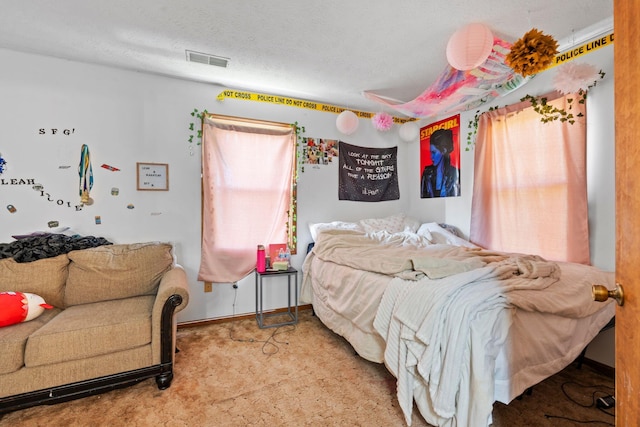 13955 Swallowfield Rd, Frankfort, KY 40601 - carpeted bedroom with a textured ceiling and visible vents