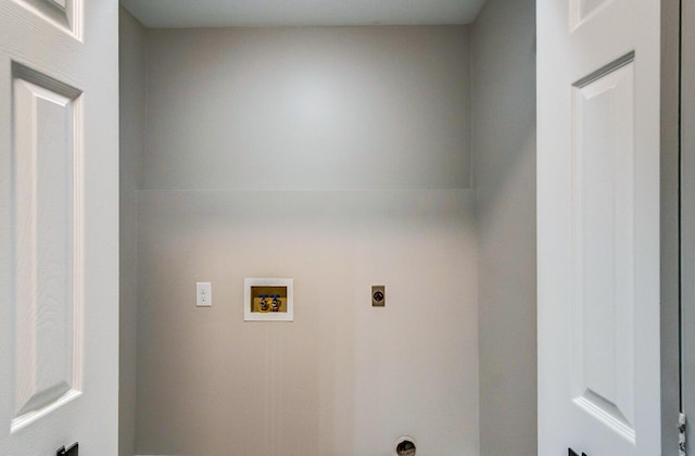laundry room with electric dryer hookup and hookup for a washing machine