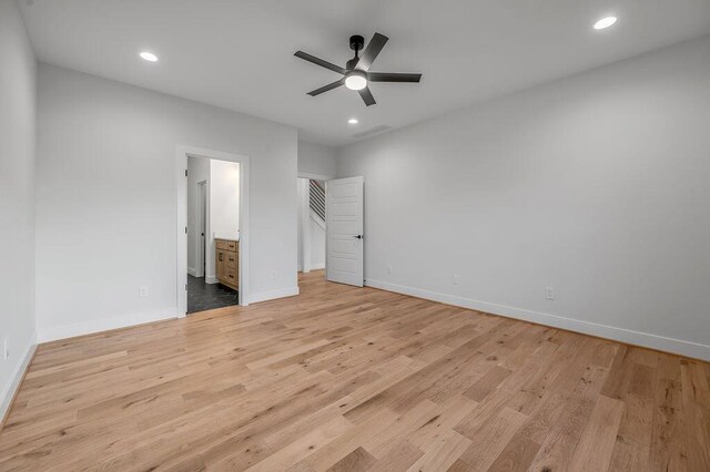 4137 Meadowlark Rd, Lexington, KY 40509 - unfurnished bedroom featuring recessed lighting, light wood-type flooring, baseboards, and connected bathroom