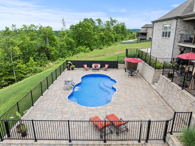 view of pool with a patio area