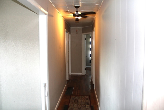 corridor featuring wood finished floors