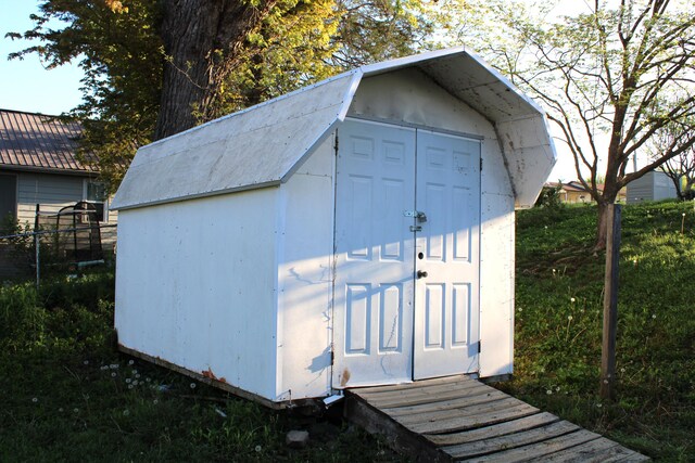 view of shed