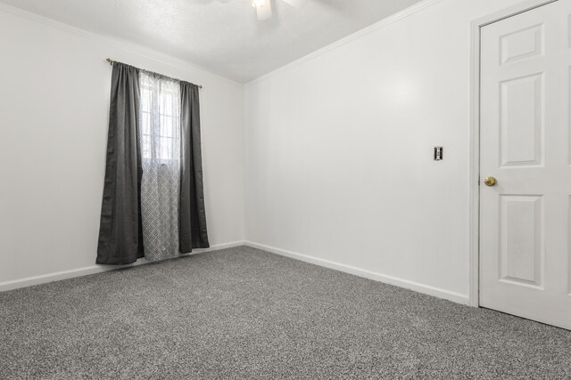 370 Poplar Ln, Morehead, KY 40351 - unfurnished room with a ceiling fan, baseboards, ornamental molding, and carpet