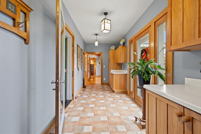 hallway with baseboards
