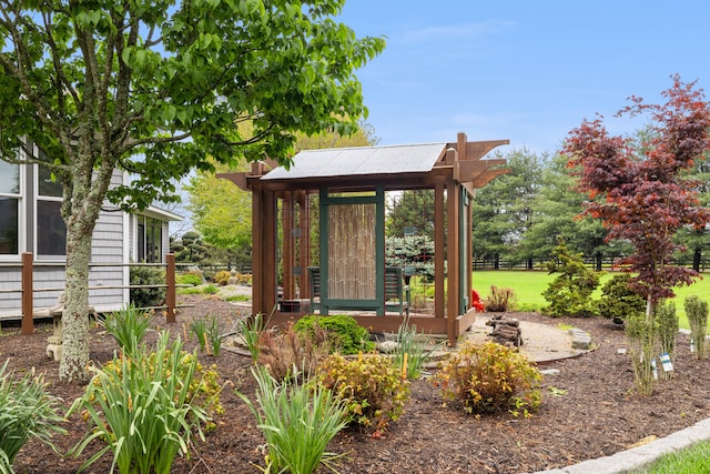 view of yard with fence