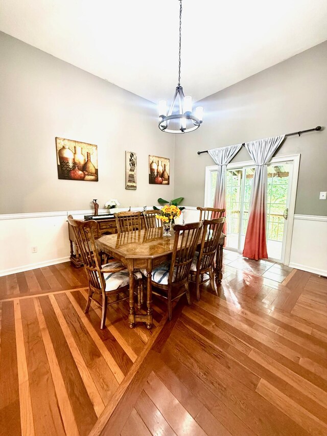 88 Powell Rd, Mckee, KY 40447 - dining room featuring light wood finished floors, a chandelier, and baseboards