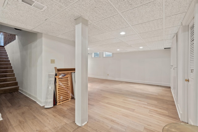 3037 Tates Creek Rd, Lexington, KY 40502 - interior space featuring recessed lighting, light wood-style flooring, a drop ceiling, and baseboards