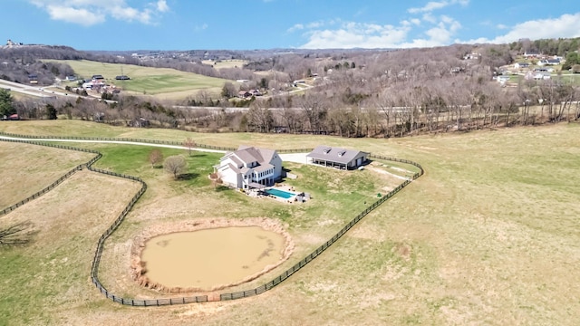 bird's eye view featuring a rural view