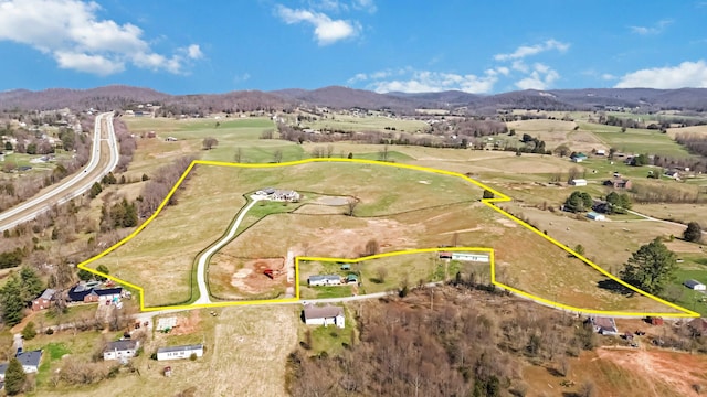 aerial view featuring a mountain view