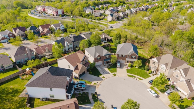 bird's eye view with a residential view