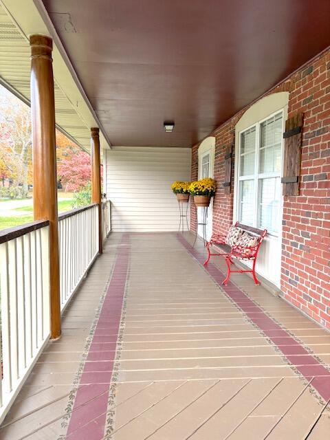 deck featuring a porch