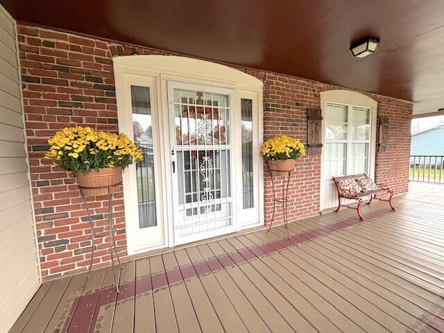 deck with a porch