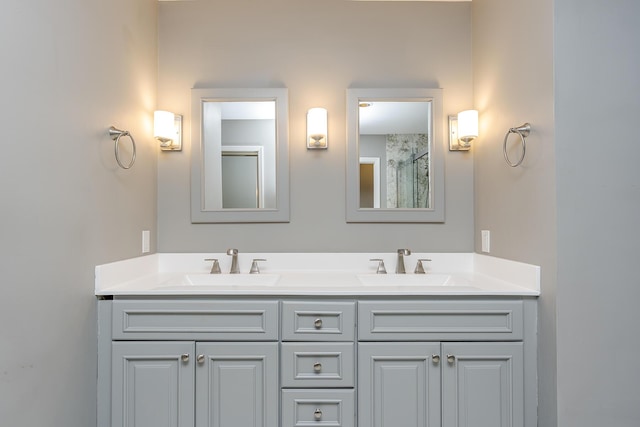 full bathroom featuring double vanity
