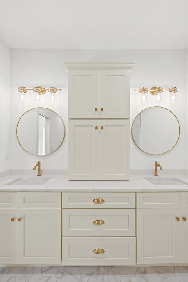 35 Valley Pointe Dr, Somerset, KY 42501 - full bathroom featuring marble finish floor, double vanity, and a sink