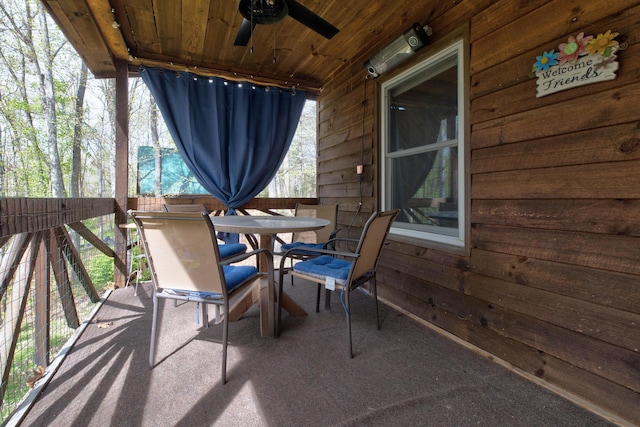 494 Deer Run Rd, Wellington, KY 40387 - view of patio with a ceiling fan and outdoor dining space