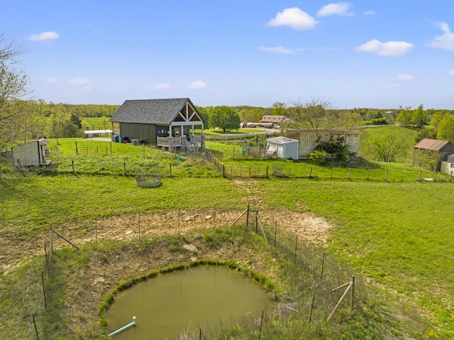 exterior space with a rural view