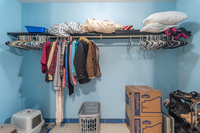view of walk in closet