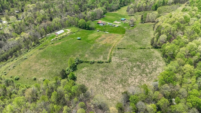 drone / aerial view with a rural view