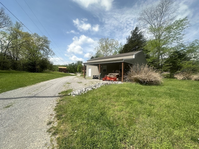 exterior space with a lawn